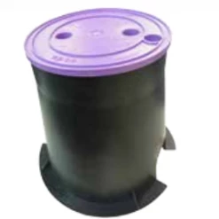 HR Products Medium Round 150mm Top X 215mm Bottom X 220mm Deep Reclaimed Water Valve Box (Lilac Lid) Reclaimed Water Irrigation Valve Boxes