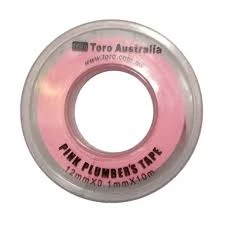 Toro Australia Pty. Ltd Plumbers Pink Teflon Tape 12mm X 10M Teflon Thread Tape