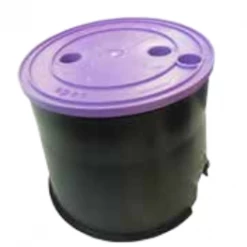 HR PRODUCTS Reclaimed Water Irrigation Valve Boxes Small Round 165mm Top X 185mm Bottom X 185mm Deep Reclaimed Water Valve Box(Lilac Lid)