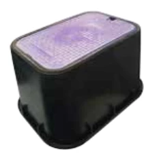 HR Products Rectangular 420mm X 305mm Top X 305mm Deep Reclaimed Water Valve Box (Lilac Lid) Reclaimed Water Irrigation Valve Boxes