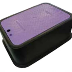 HR Products Rectangular 420mm X 305mm Top X 160mm Deep Reclaimed Water Valve Box (Lilac Lid) Reclaimed Water Irrigation Valve Boxes