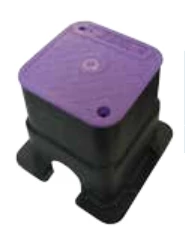 HR PRODUCTS Small Square 150mm Top X 210mm Deep Reclaimed Water Valve Box (Lilac Lid)