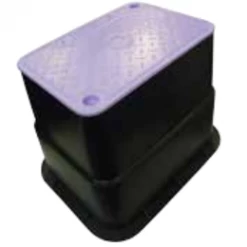 HR PRODUCTS Reclaimed Water Irrigation Valve Boxes Small Rectangular 215mm X 150mm Top X 215mm Deep Reclaimed Water Valve Box (Lilac Lid)