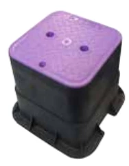 HR Products Medium Square 215mm Top X 260mm Deep Reclaimed Water Valve Box (Lilac Lid)