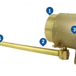 20mm Philmac Tapered Thread Brass Float Valve DR Watermarked 250mm Arm Brass Float Valves