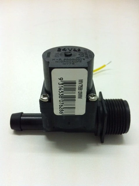 MV75 Micro Solenoid 24V AC 20mm Male X 13mm Barb HR Products 38 Lpm 20mm Micro Solenoid